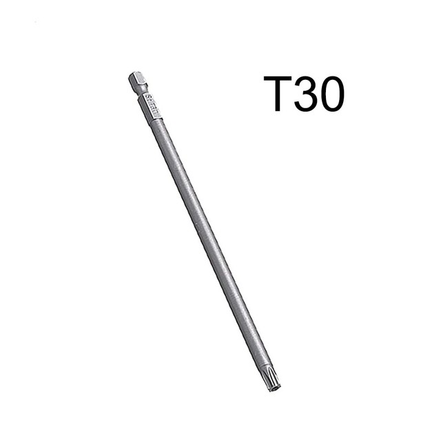 1pc magnetisk torx skruetrækker bit 150mm lange  t8 t10 t15 t20 t25 t27 t30 t40 håndværktøj skruetrækkere møtrik: T30