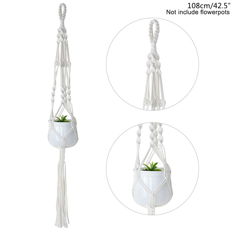 Panier suspendu pour plantes en macramé, fait à la main, Pot de fleurs, décoration murale de maison, panier suspendu de jardin: B