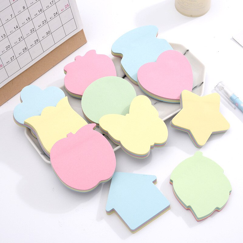 11Pcs Heart Butterfly Shape Post-it Notes Pocket Notepad Diary Schedule Memo Marker Sticky Office Work Reminder Labels: Default Title