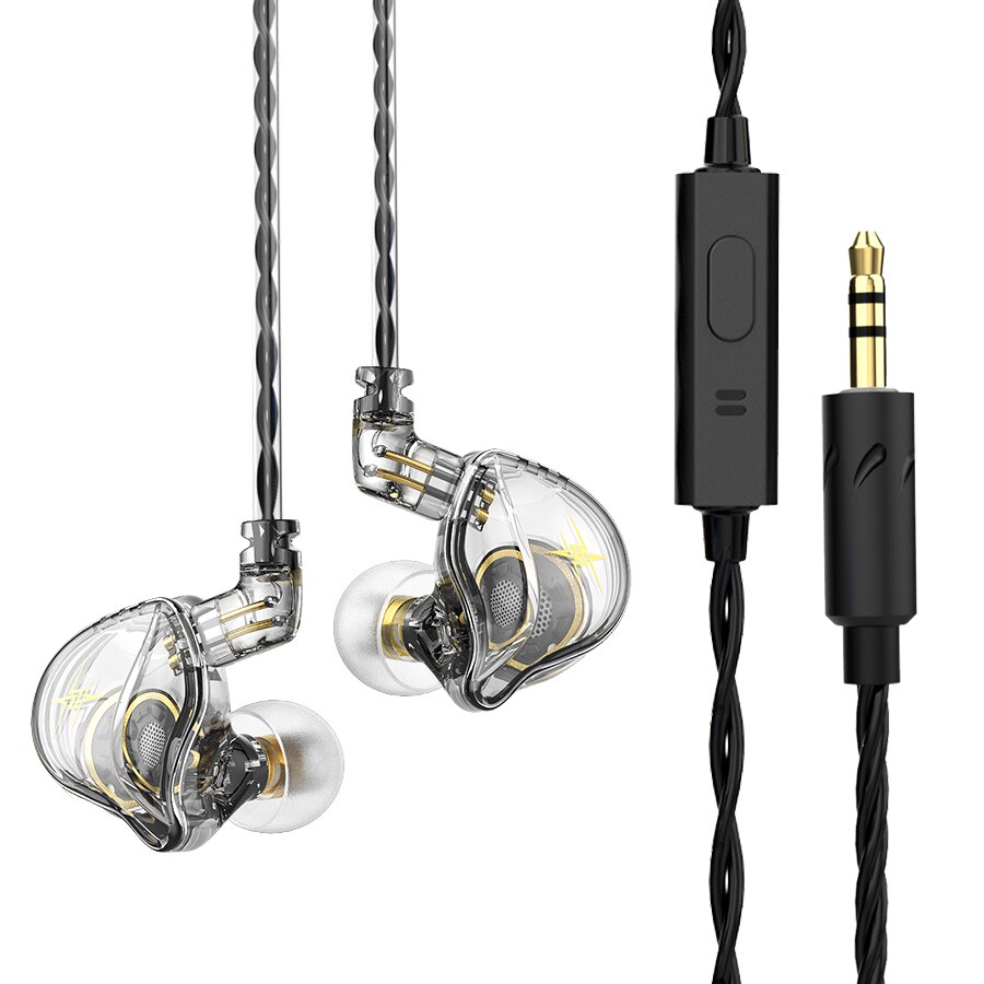 QKZ-auriculares ZXT con controlador Dual HiFi, cascos con cable desmontable con micrófono, reducción de ruido, Monitor de música, EDX: Morado