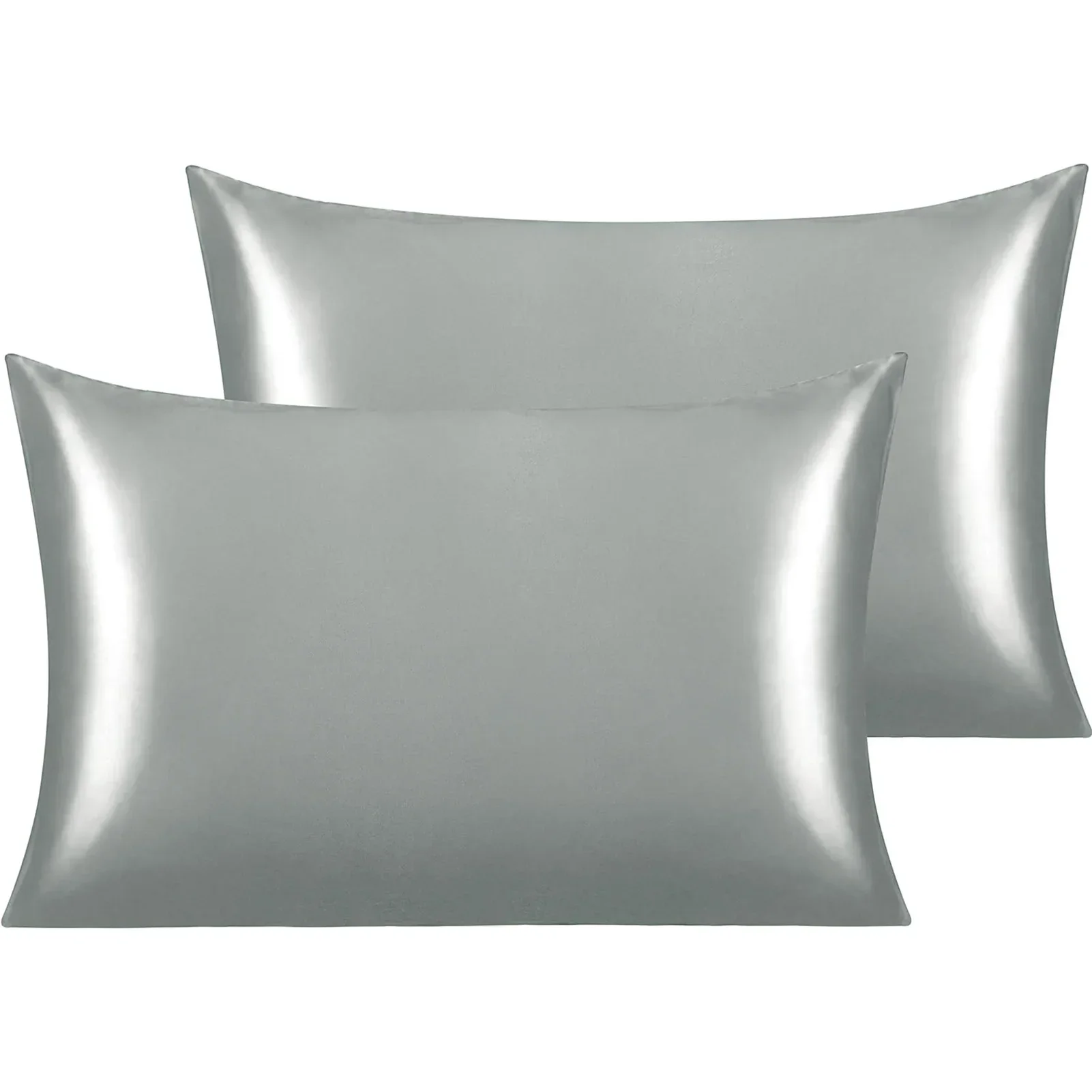 2-pack satijnen kussensloop voor haar en huid Superzacht en verkoelend vergelijkbaar met zijden kussenslopen met envelopsluiting Huishoudtextiel: 400*400mm / Donkergrijs