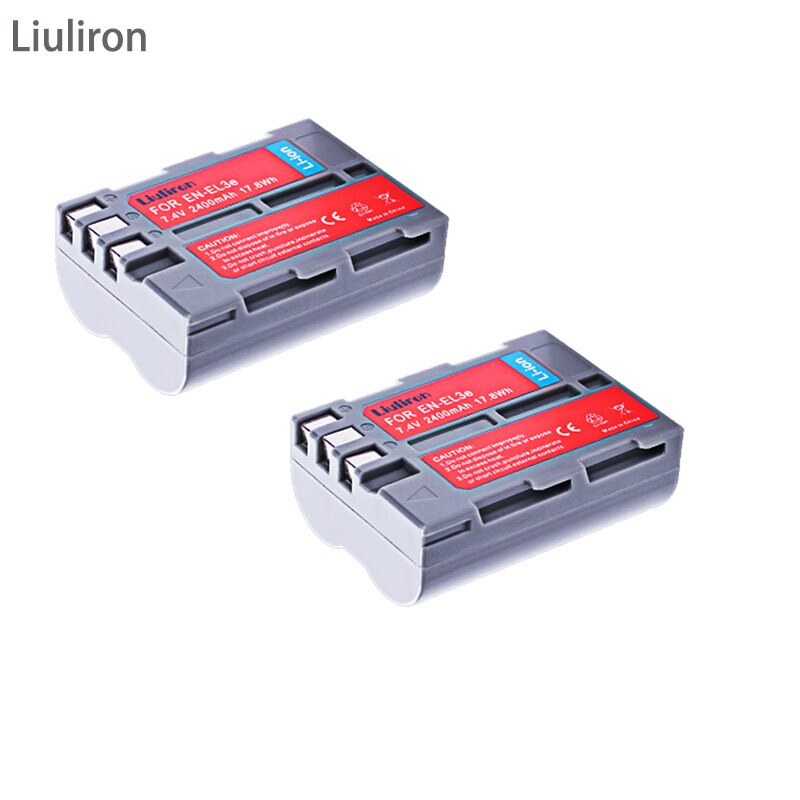 4X 7.4V 2400MAH EN-EL3E EN EL3e ENEL3e EL3 Battery + LCD CHARGER For Nikon D300S D300 D100 D200 D700 D70S D70 D80s D80 D90 D50: 2battery
