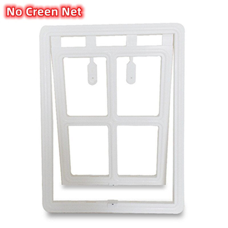 Puerta para perros y gatos, solapa segura con bloqueo magnético para ventana de pantalla, puertas con solapa de seguridad, túnel para mascotas, valla para perros, puerta de acceso sin red Creen: L / BLANCO