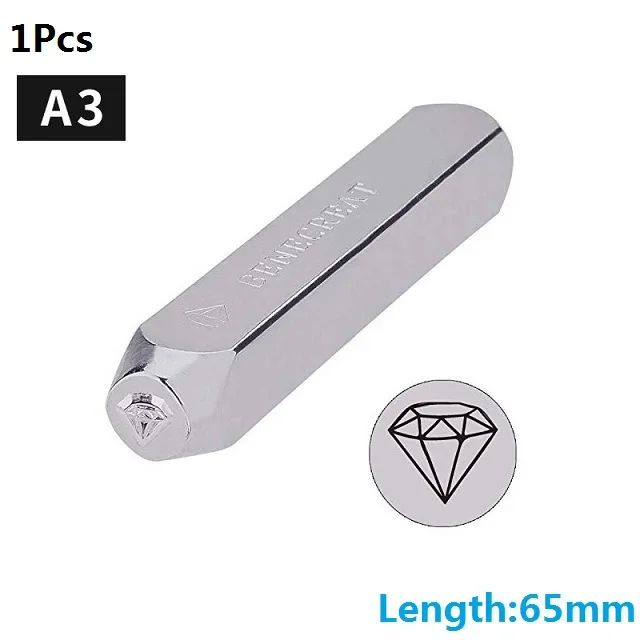 Metalen stempels voor het maken van sieraden, ponsstempels, leer hout, leer, doe-het-zelf, beginners en professionals, 6 mm, 1/4"