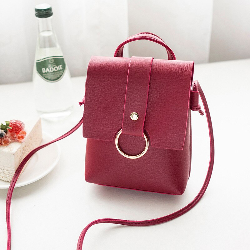 Women bag spring trend solid color mini Women shoulder bag crossbody bag Preppy Style casual simple handbags: Red