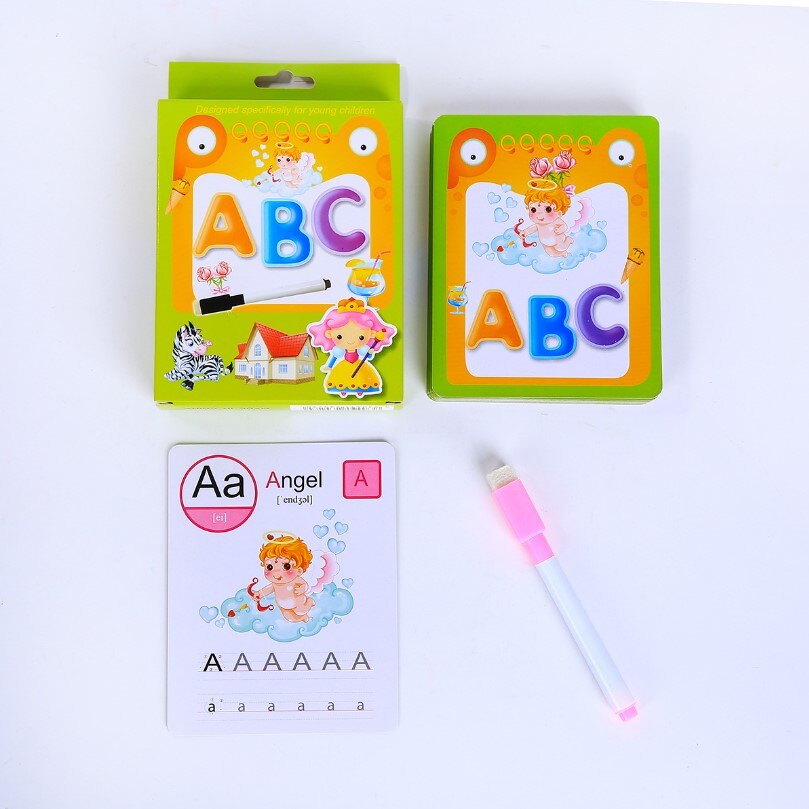 Bambini Matematica Aggiunta Sottrazione Moltiplicazione divisione Inglese Alfabeto Carte Cancellare Penna di Apprendimento Inglese Flash card Giocattolo: Radura