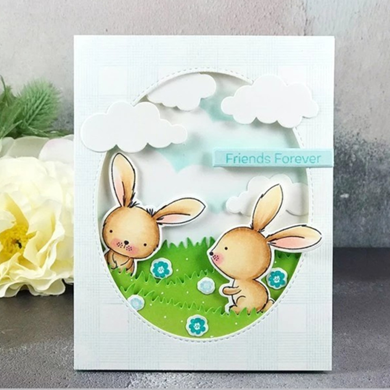 DIY Layer Metal Cutting Die and Scrapbooking For Paper Making Sweetest Somebunny Embossing Frame Card Craft Stamp Set