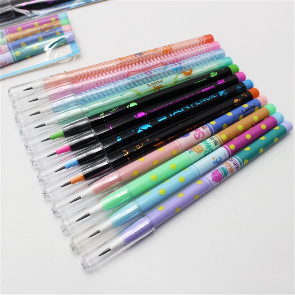 4pcs/set Colorful Non-sharpening Pencils Cute Stationery Pencil Plastic Pencil Student School Stationery material escolar