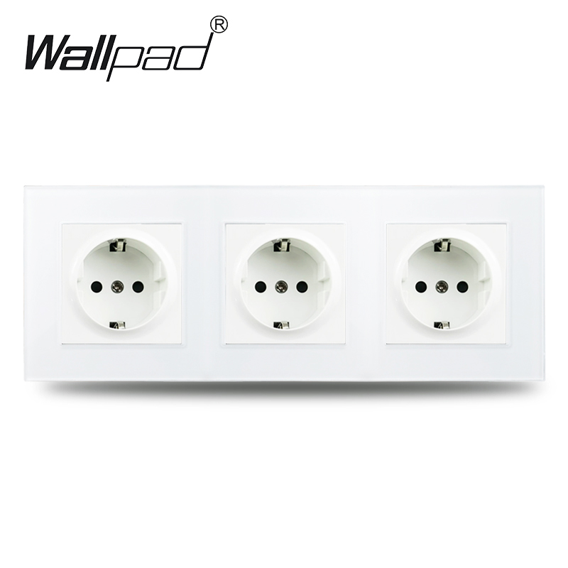 Wallpad EU Standard Single Power Socket Touch Switch Usb Wall Sockets Double Triple Wall Quadruple Glass Sockets: Turquoise