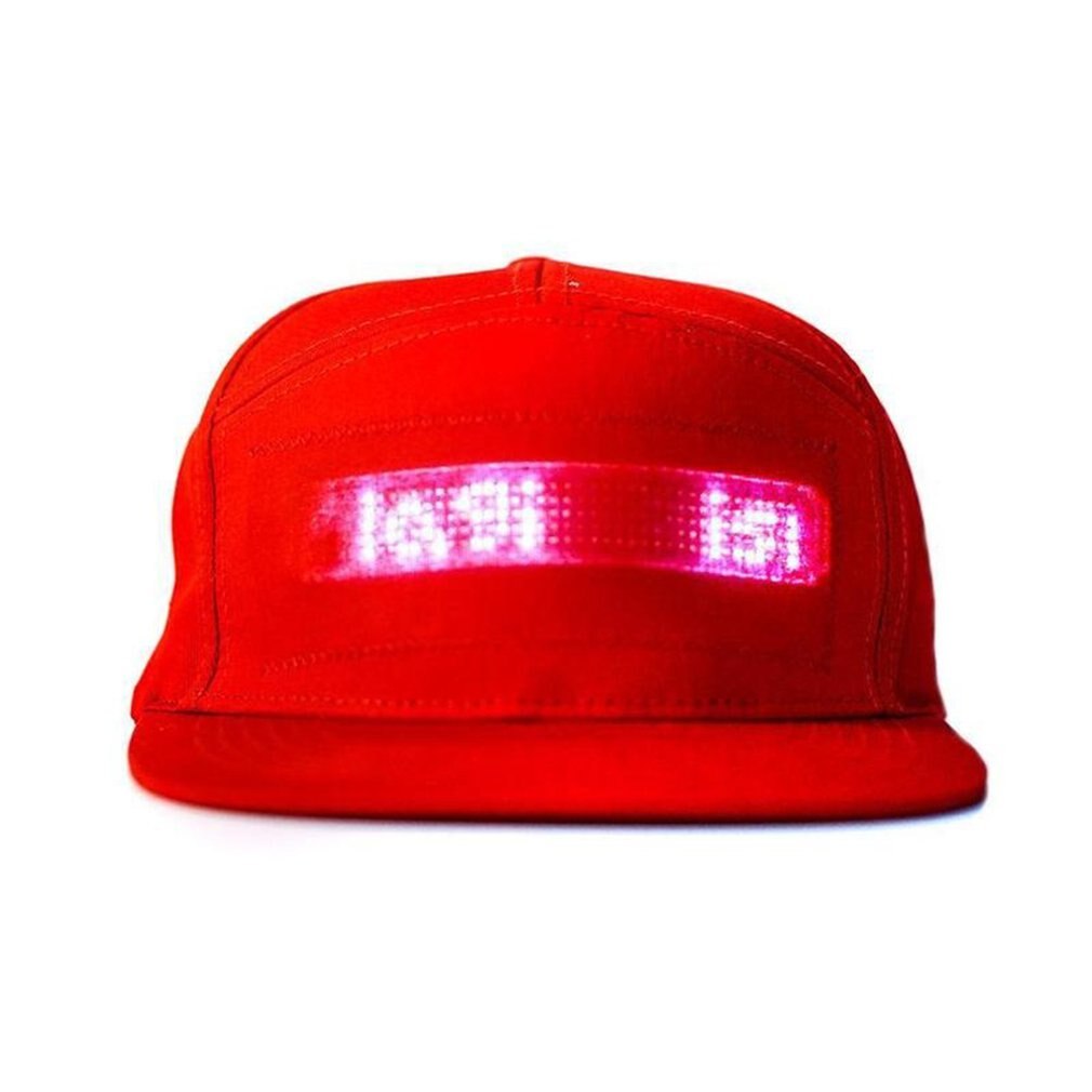 Rød/sort mobil app drift led lys hip hop hat til fest ridning for mænd kvinder praktisk reklame hat: Rød hvid