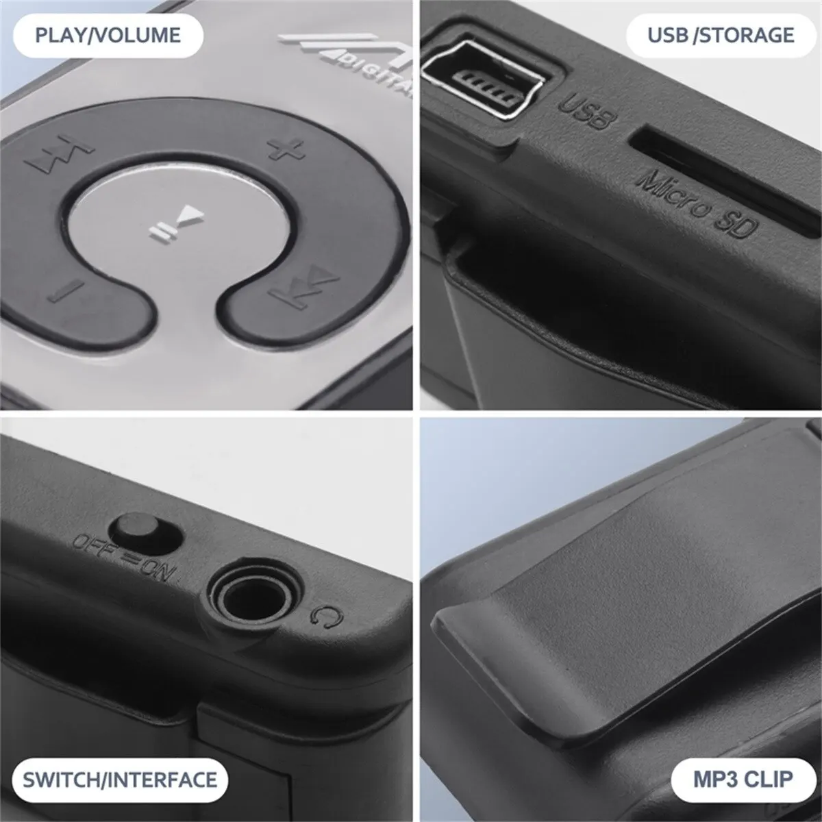 Mini reproductor de MP3 portátil con Clip, soporte para medios musicales, tarjeta Micro TF, MP3 Hifi de para deportes al aire libre, Mini conveniencia