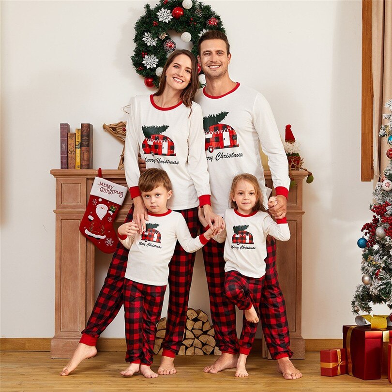 Familie jul pyjamas jule familie matchende pyjamas sæt tøj mor datter far børn baby nattøj nattøj: Far xl