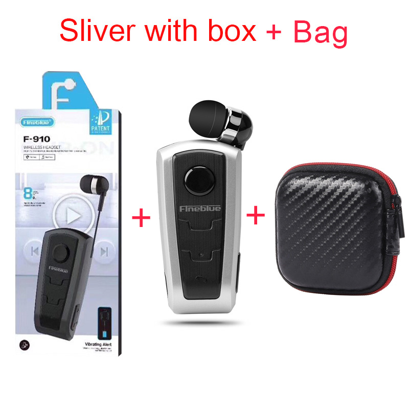 Fineblue  f910 trådlösa hörlurar för företag, hörlurar, samtal, påminner om sport, löpning, hörlurar med klipp, bluetooth  v5.1 -headset: Vin, röd