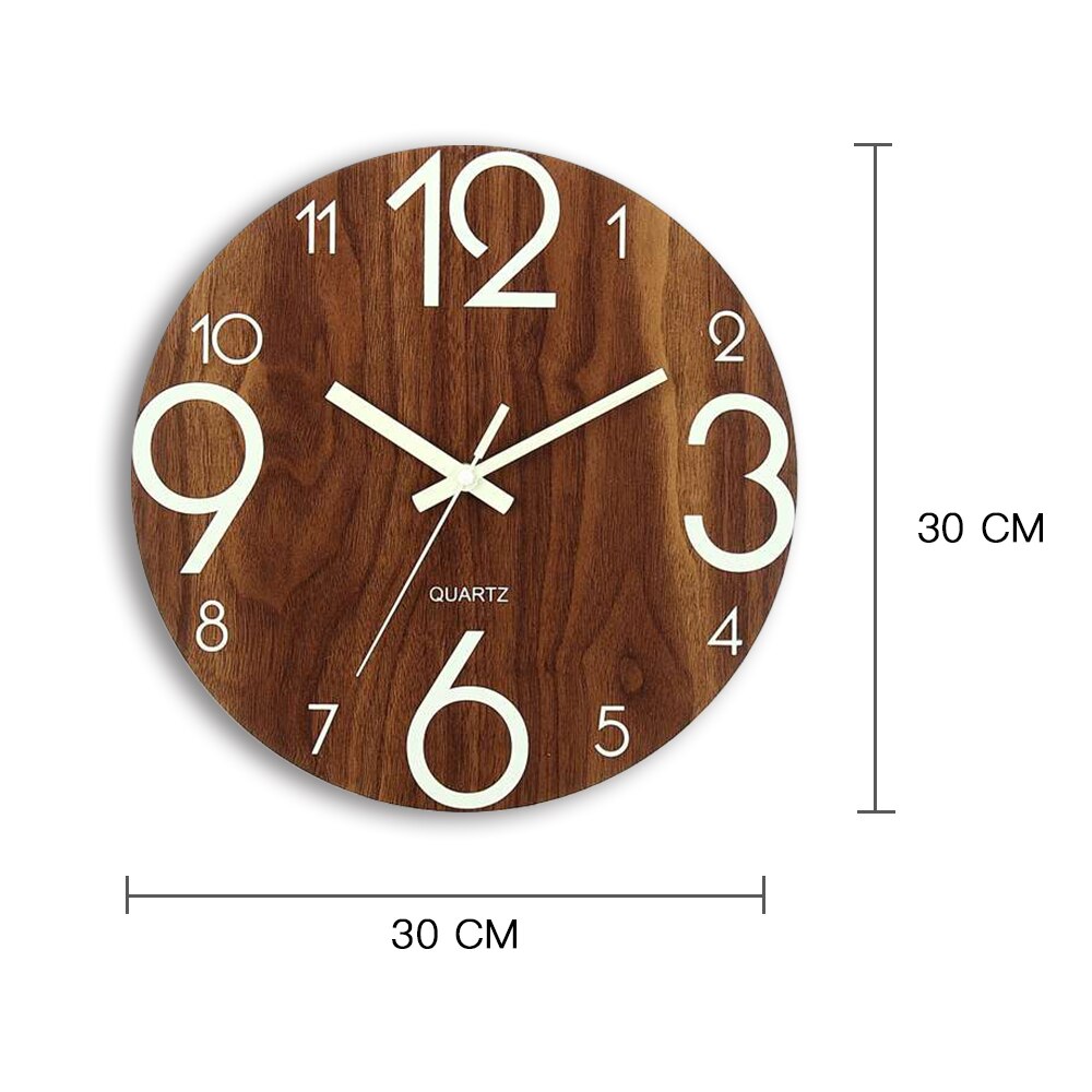 Wooden Wall Clock Luminous Digital Wall Clock Unique Large Digital Watch Wall Clock Paper Decal Home Modern Decoration