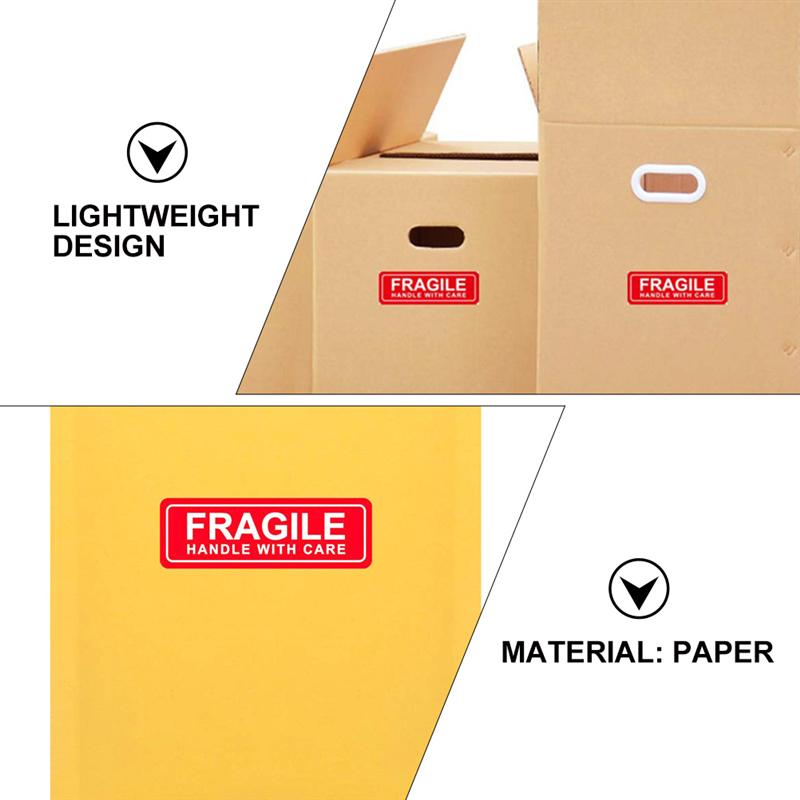 500pcs Handle with Care Label Practical Packing Moving Paper Label Stickers Warning Stickers