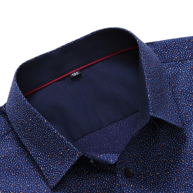 8xl 7xl 6xl 5xlspring Men Casual Shirts Long Sleeve Brand Printed Button-up Formal Business Polka Dot Floral Men Dress Shirt