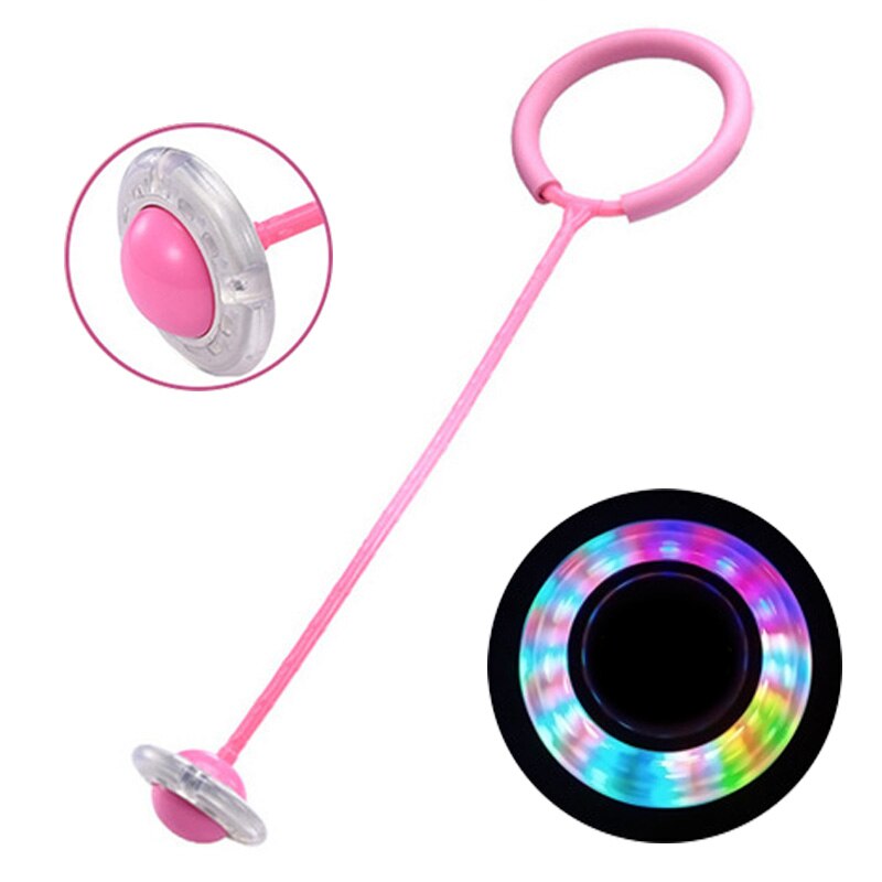 Flash Springen Voet Force Bal Kinderen Outdoor Fun Sport Speelgoed Led Kinderen Springen Ring Springen Cirkel Bal Kind-Ouder games: Roze