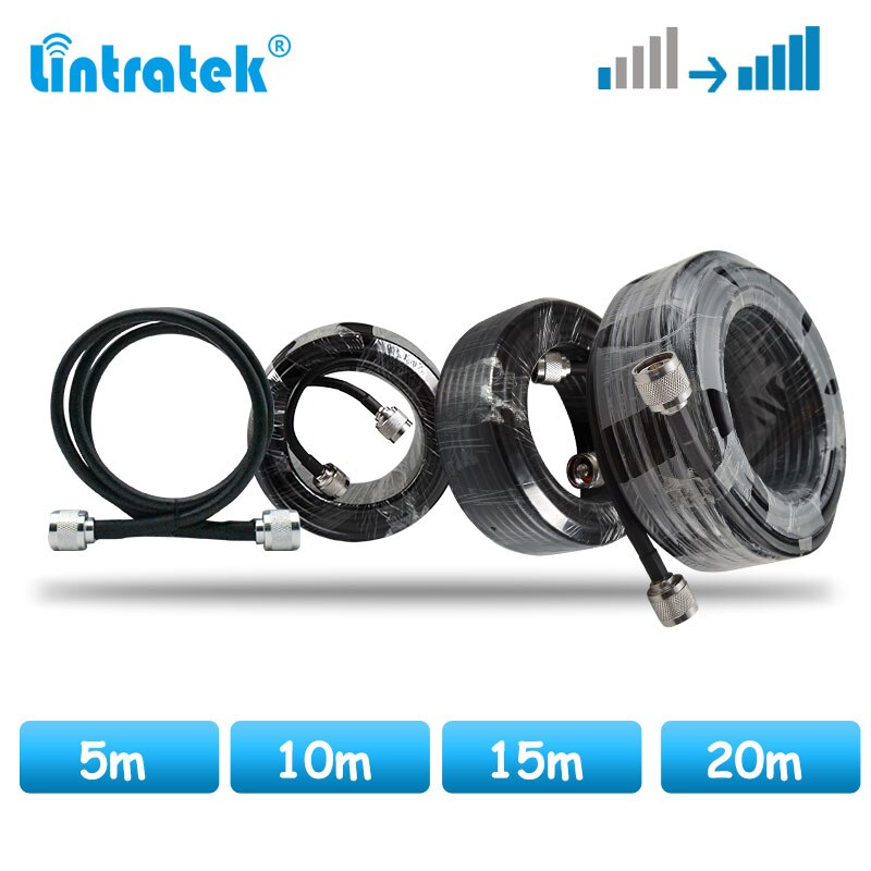 Lintratek Coaxiale Kabel 20M 15M 10M N Male Naar N Male Voor Mobiele Mobiele Telefoon Cellulaire Signaal versterker Booster Repeater 5D Kabel