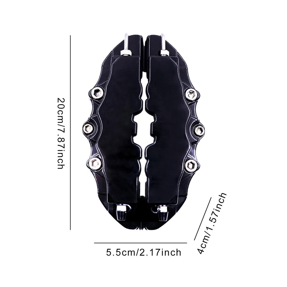 Remklauw Covers 2 Stuks Auto Disc Remklauw Covers Voor 2 Stuks Achter Remklauw Cover Guard Protector Cover Universal voor Front: black S