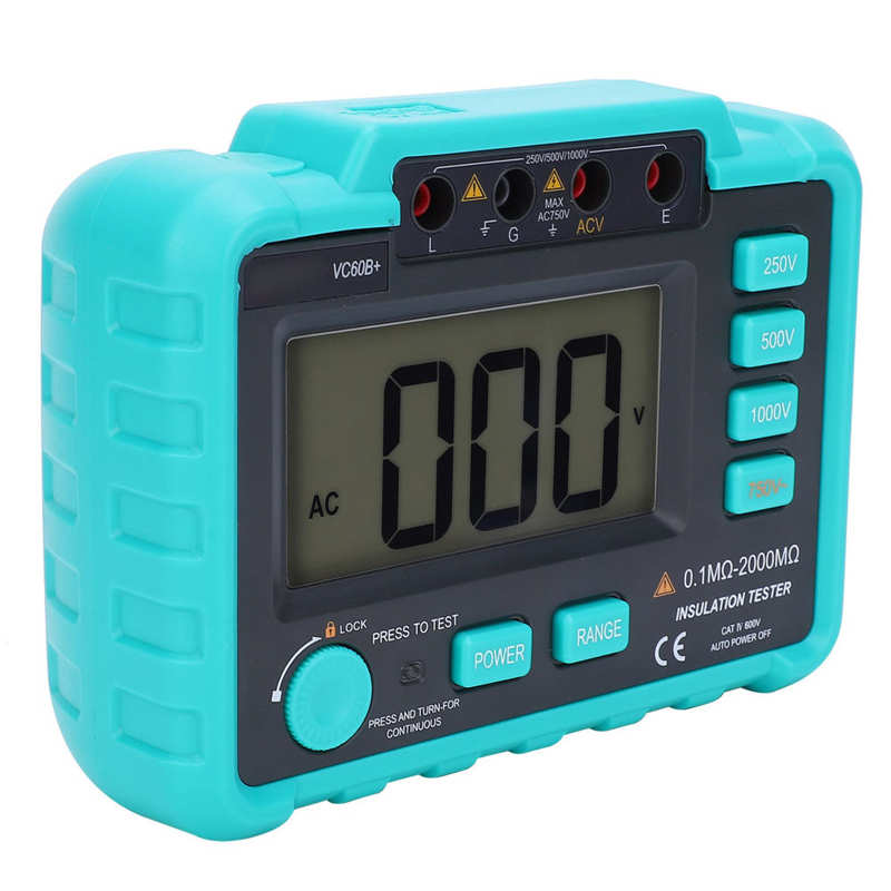 DC250V/500V/1000V Digital Insulation Resistance Tester