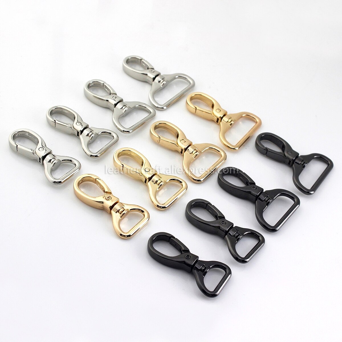 1pcs Metal 4 Sizes Snap Hook Trigger Lobster Clasps Clips Flat Bottom Spring Gate Leather Craft Pet Leash Bag Strap Belt Webbing