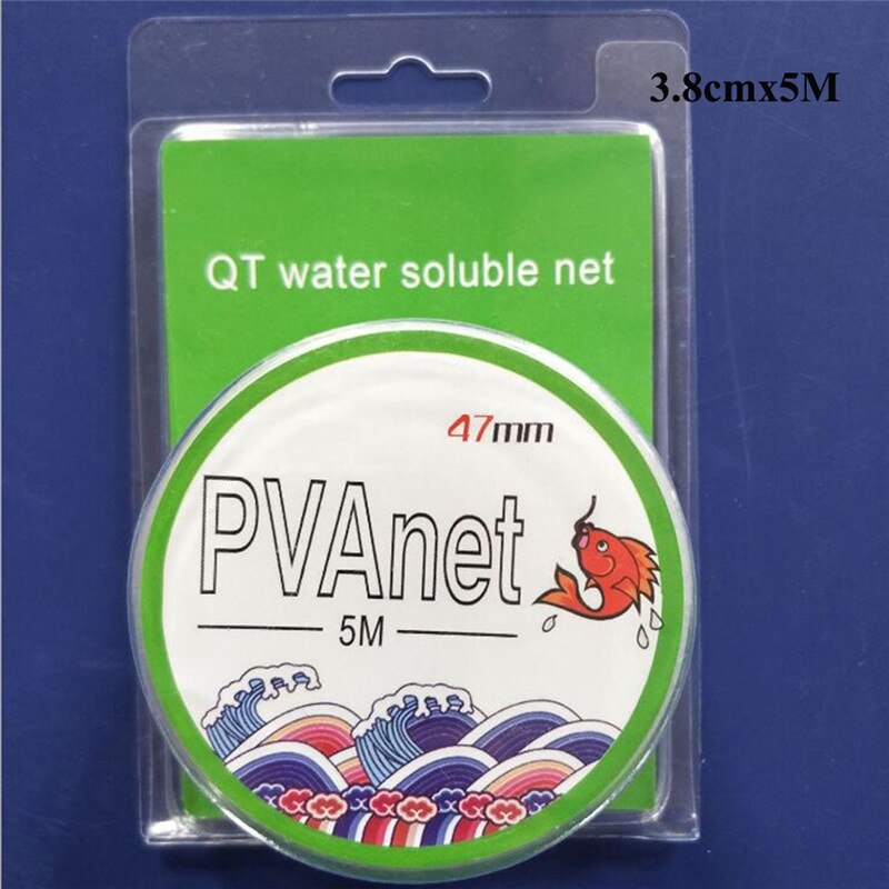 5m PVA Soluble Narrow Fishing Net Network Refill Stocking Bait Bag Water Dissolving Multifilament Mesh Fishing Feeder