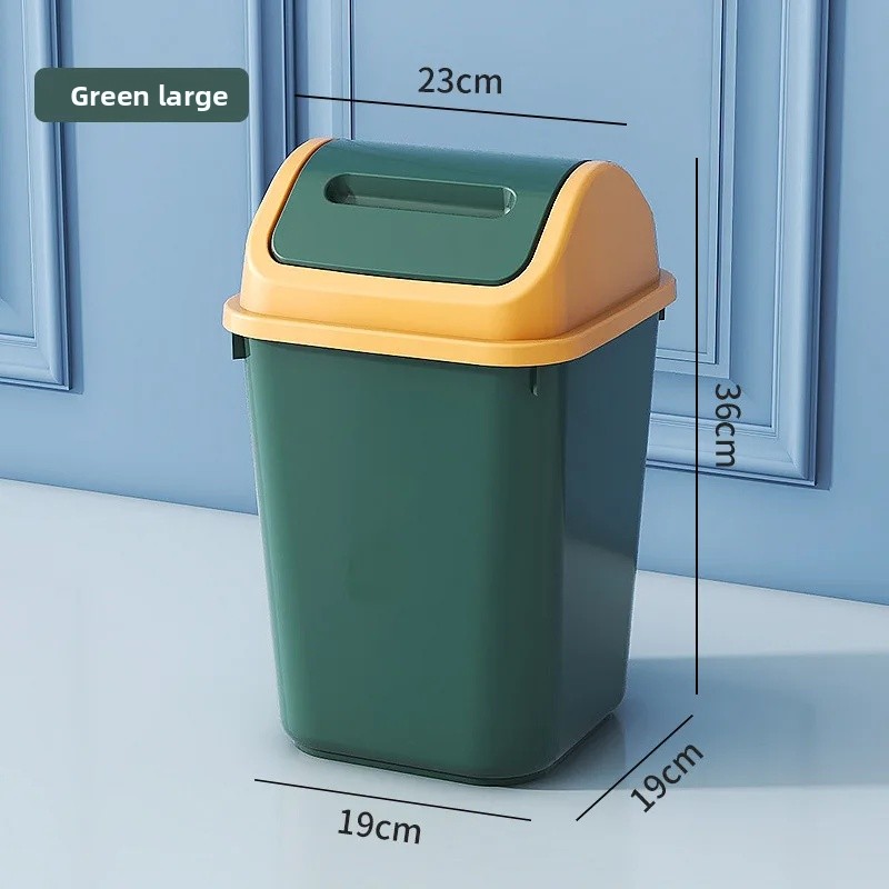 Duży, szczelny kosz na śmieci robić domu, łazienki, kuchni, salonu z pokrywą, plastikowy kwadratowy pojemnik na odpady robić sypialni.: szary
