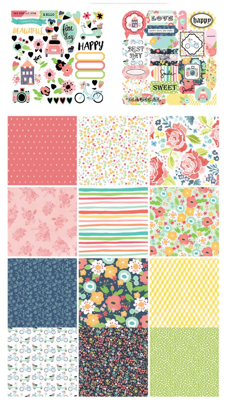 25.5*25.5cm Scrapbooking paper pack of 24 sheets handmade craft paper craft Background pad PP013