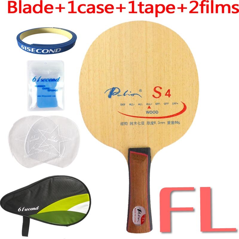 Palio S4 (S 4, S-4) table tennis / pingpong blade: FL with HM case