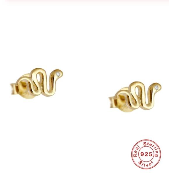 Roxi kvinders punk stil dyr slange øreringe personlighed hængelås lås øreringe 925 sterling sølv slangeagtig øreringe: Hpty -1