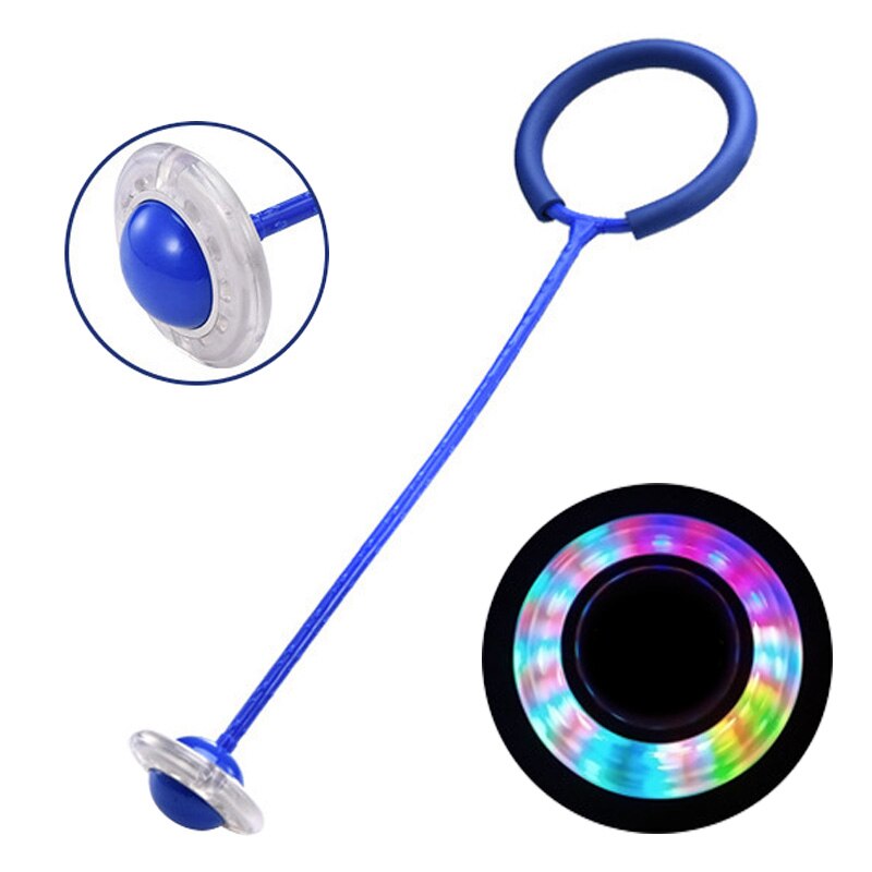 Flash Springen Voet Force Bal Kinderen Outdoor Fun Sport Speelgoed Led Kinderen Springen Ring Springen Cirkel Bal Kind-Ouder games: Blauw