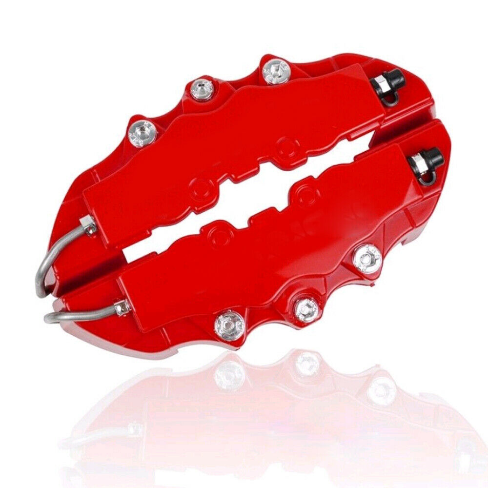 Cubiertas de pinza de freno de disco de camión y coche, cubierta de pinza de freno de disco delantero y trasero automático 3D, Kit Universal de decoración, cubierta de freno roja, 1 par