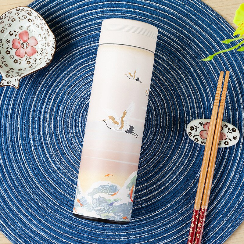 500ml Chinese Style Stainless Steel Vacuum Flask Water Bottle With Filter Insulated Thermos Coffee Mug Thermocup Travel Bottles: Style 1