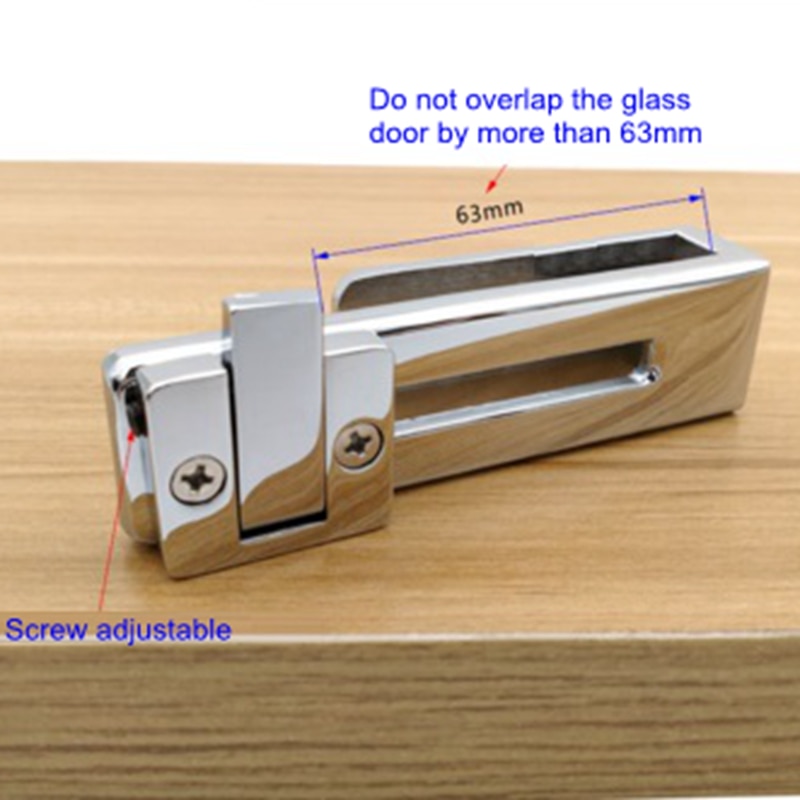 Zinc Alloy Shower Room Push Sliding Door Bathroom Door Lock Punch-Free Glass Door Lock 6 mm -10 mm Frameless Glass Door