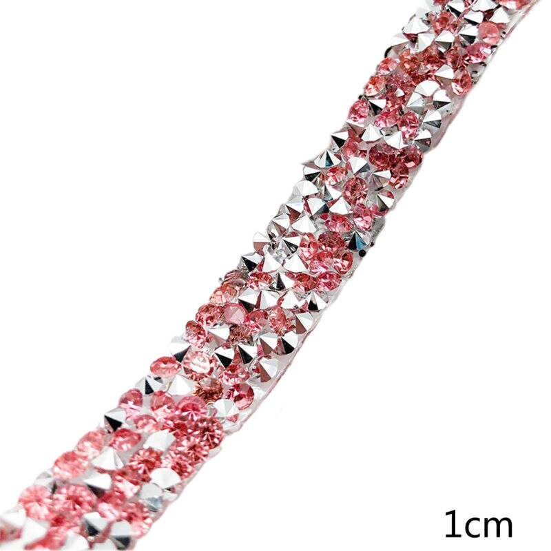 1 yard harpiks rhinestone bånd fix tape wrap glitter faux crystal trim strip jern på til bryllupsfest diy dekoration