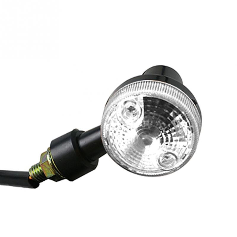 Universele 5W 12V Voor Achter Motorfiets Richtingaanwijzers Commando Lampindicators Amber Lichten Lamp Motor Richtingaanwijzer: Black white shell