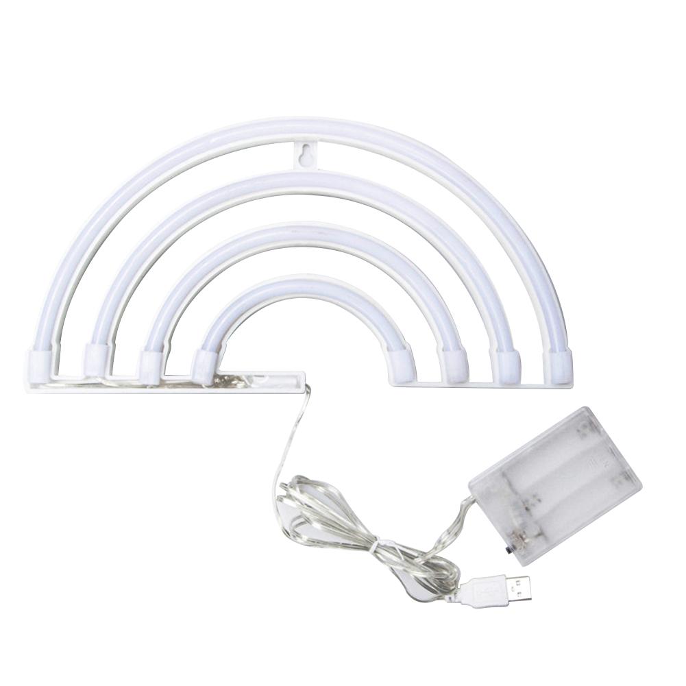 Rainbow Style LED Neon Light Wall Decor Lights Powered by USB/Battery Table Night Lamps for Home Party Living Room 40a