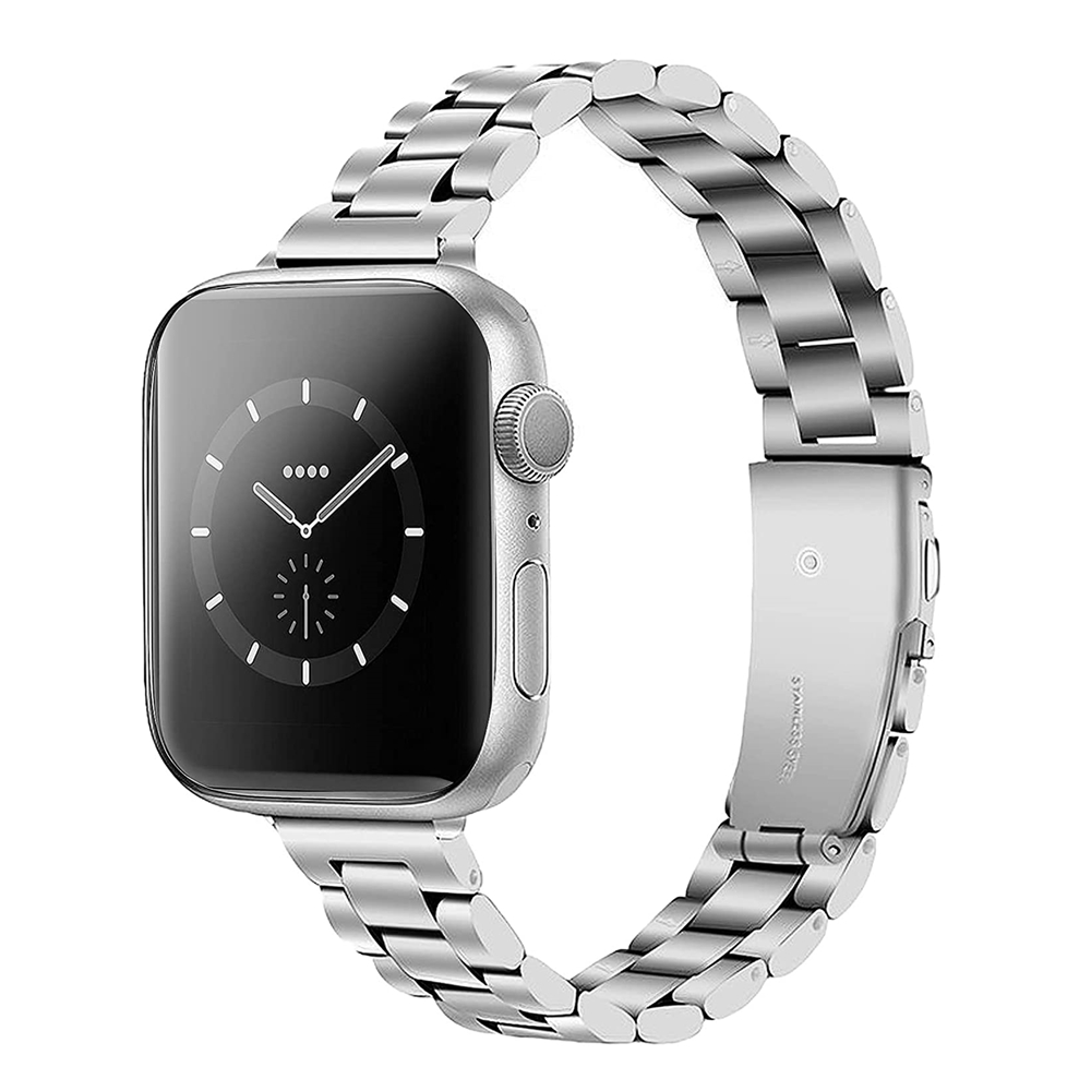 Damen elegantes Edelstahl-Kettenarmband für Apfel Uhr Band 38 mm 40 mm 41 mm schlankes dünnes Armbinde iWatch 9 8 7 6 5 4 3 2 1 45 mm 44: Schwarz Gelb / 12mm