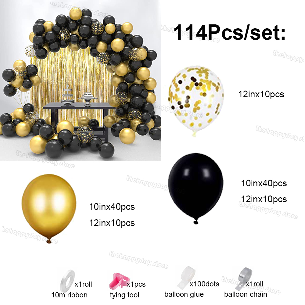 Kit de guirnalda de arco de globos dorados y negros, decoraciones de Año 2025, cortina de fondo de globos de aluminio, decoración de de feliz 30 cumpleaños: Narranja oscuro