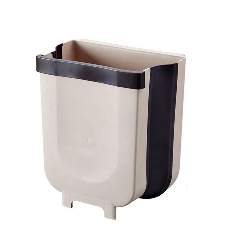 Draagbare Hangen Prullenbak Opvouwbare Mini Prullenbak Vuilnisbak Voor Opknoping Over Keuken Lade Kast Slaapkamer Badkamer: Brown