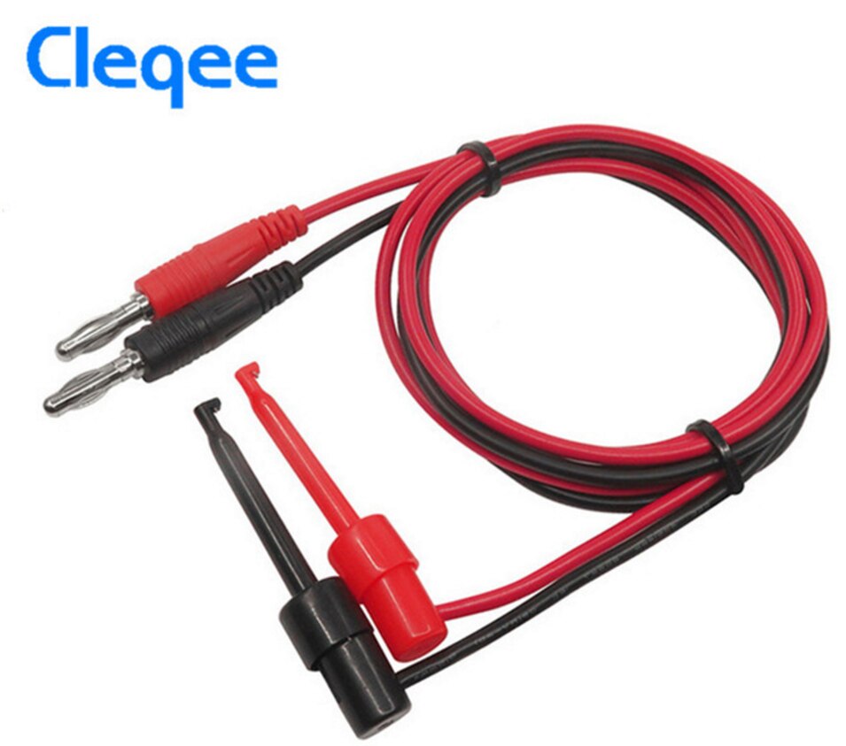 Cleqee P1039 1einstellen 4mm Banane Stecker zu Prüfung Haken Clip Prüfung führen-Bausatz Kabel Mayitr IMax B6 für Multimeter Elektronische Prüfung Werkzeuge: 2Stck