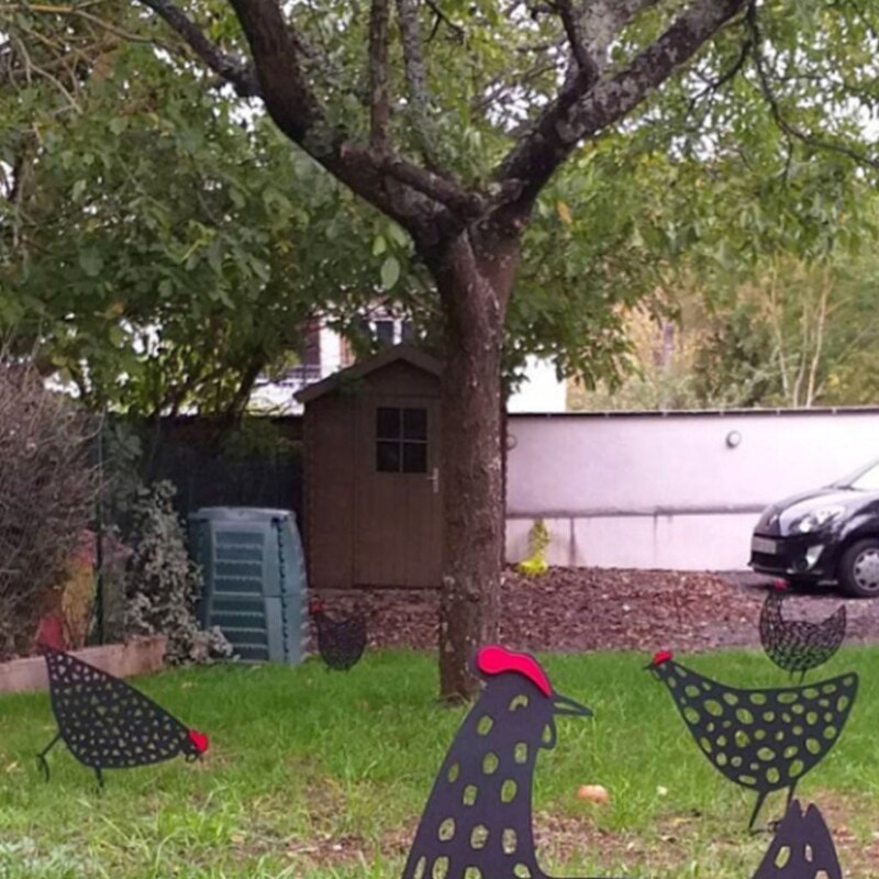 Gallo silueta Animal decoración de sombra de pelo estaca jardín jardinería decorar U90A