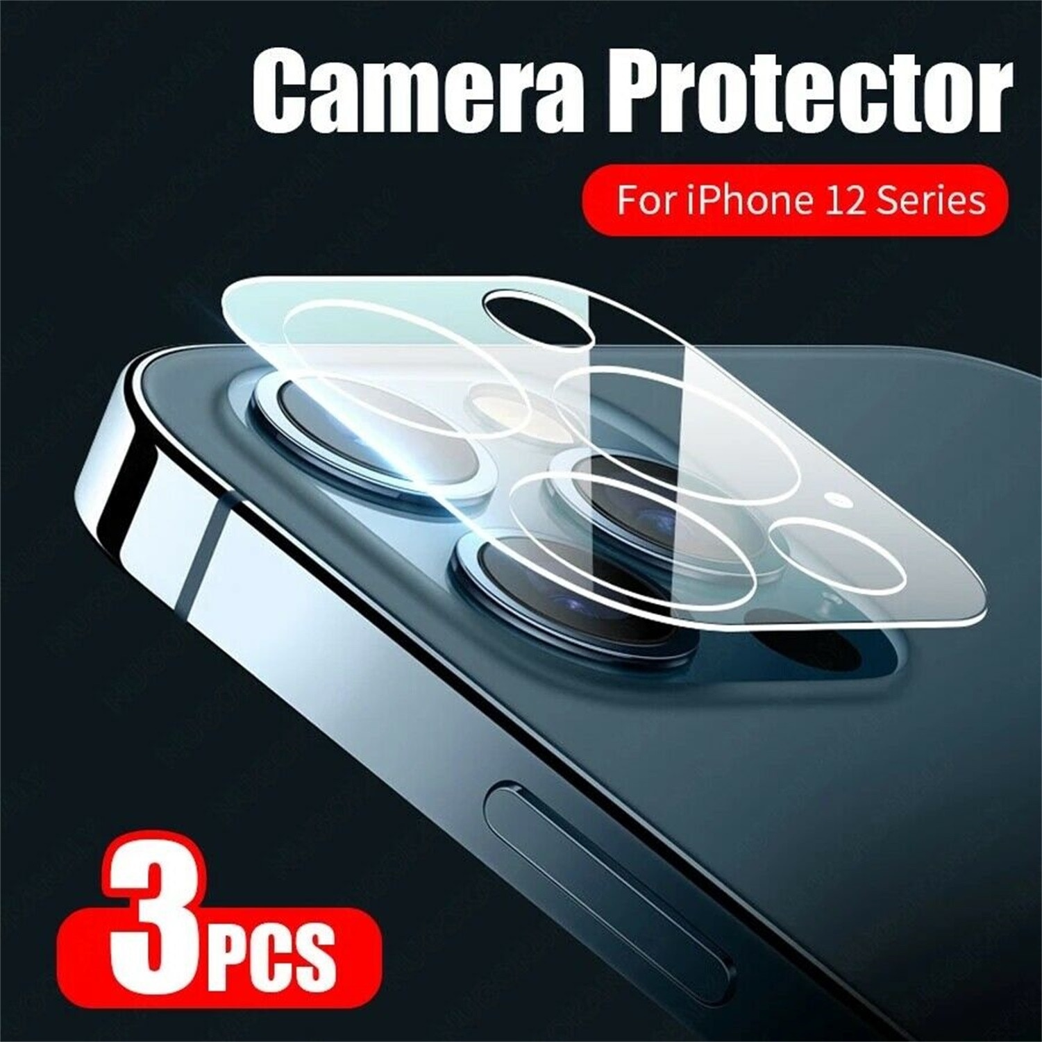 3 pçs filme protetor de tela de vidro para iphone 12 pro max 6.7in câmera lente de vidro temperado protetores de filme de cobertura hd protetor de lente: For iPhone 12 MINI / 3PC