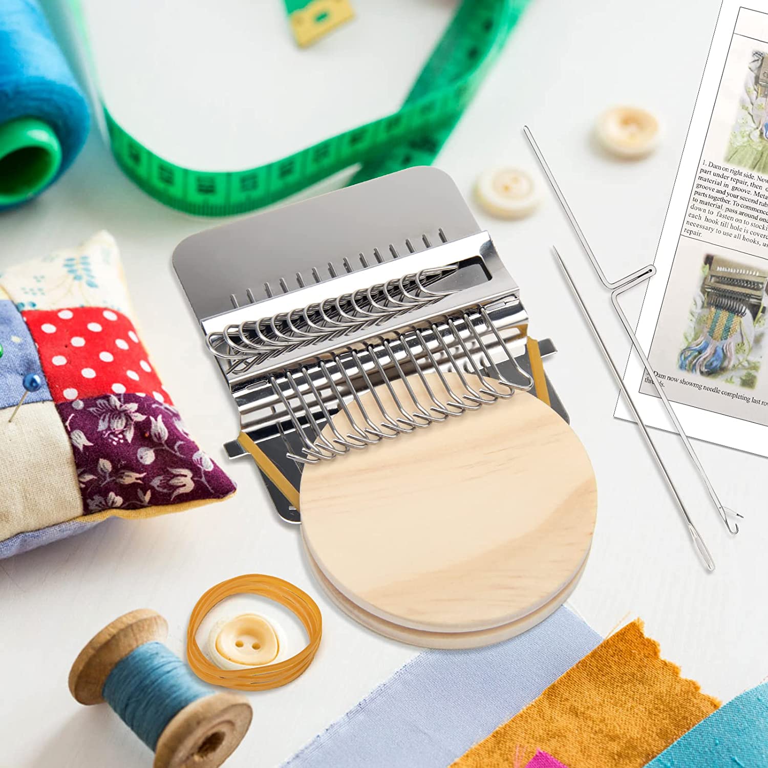 Weaving Darning Mini Loom Machine Wooden Loom Knitting Machine Home Fun Repair Holes Loom Manual DIY Weaving Art Darning Tools