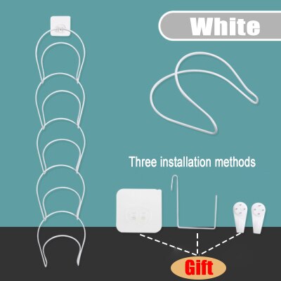 Perchero para gorras de béisbol, organizador para el hogar, colgador para puerta de armario, ganchos para Bata: white