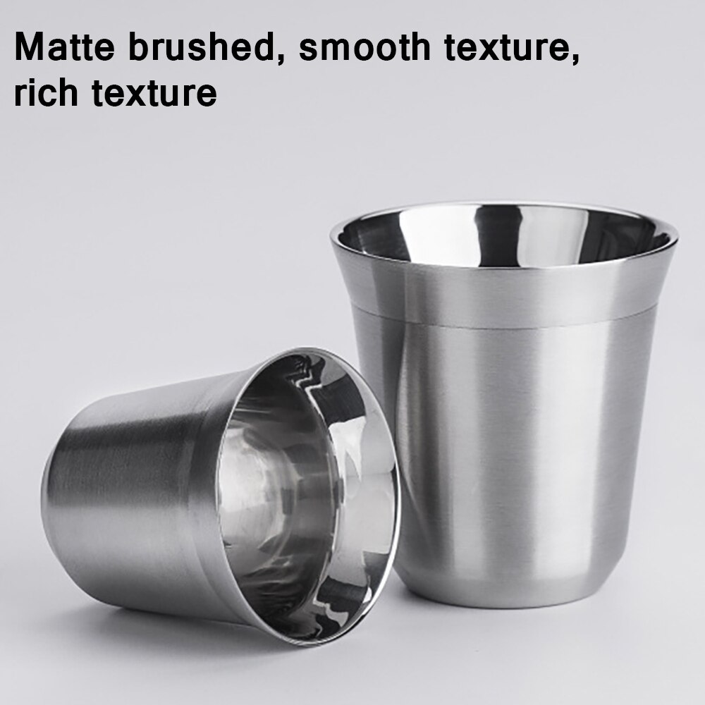 Stainless Steel Coffee Cup Double-Layer Heat Insulation And Anti-Scalding Capsule Coffee Cup 80ml 160ml