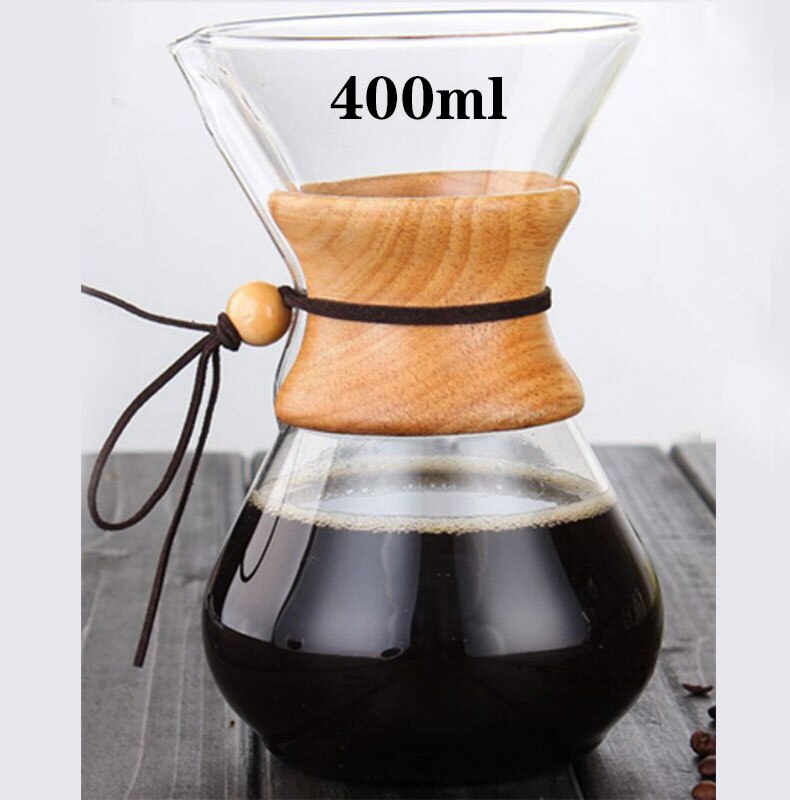400 Ml 600 Ml 800 Ml Glas Koffiezetapparaat Espresso Potten Machine Met Rvs Filter Hoge Temperatuur slip Thuis: S-Wood Primary Color