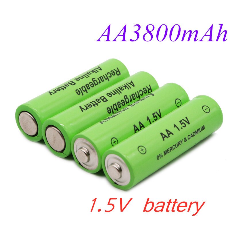 Pilas AA recargables para juguetes, pilas AA alcalinas de 3800mah y 1,5 V con mando a distancia, novedad de 100%
