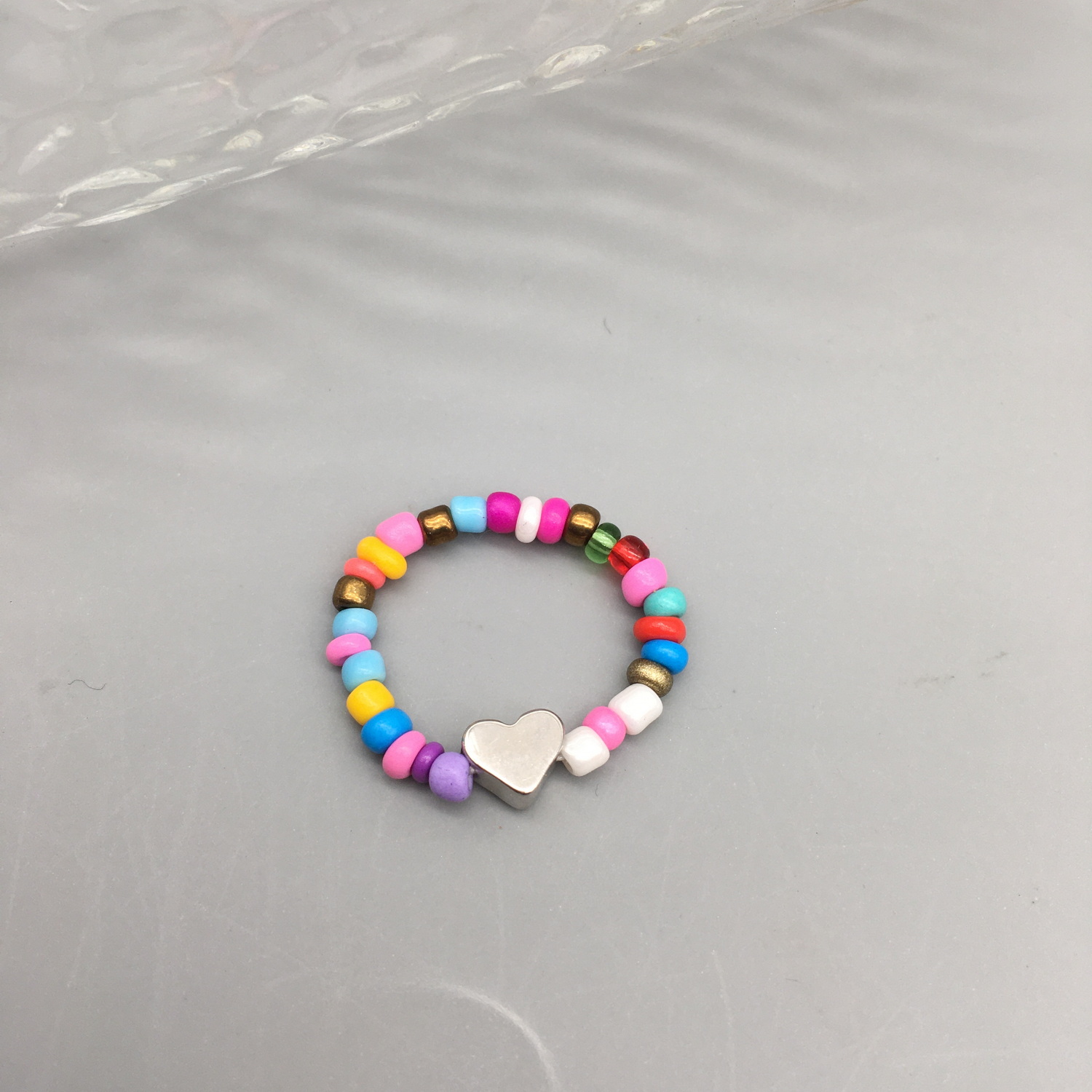 Anillos de cuentas de semillas simples para mujer, anillos con cuentas de cristal a la , bonitos y minimalistas, cuentas coloridas, anillos finos apilados geométricos: Multicolor