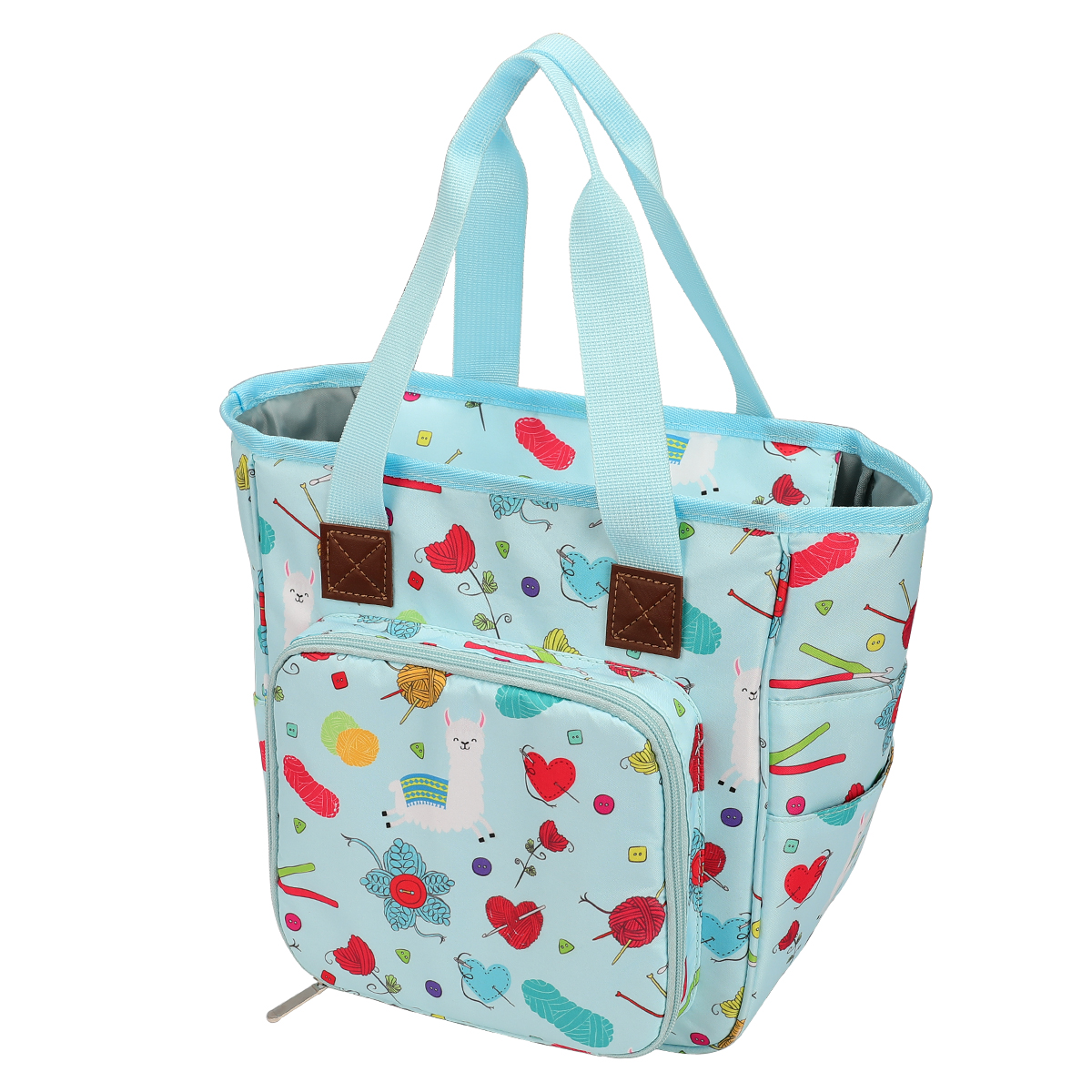 betroffen Tasche Tragbare Garn Tote Lagerung Tasche für Wolle Häkeln Haken betroffen Nadeln NäHenne Organizer Lieferungen DIY Häkeln Tasche: Himmel Blau